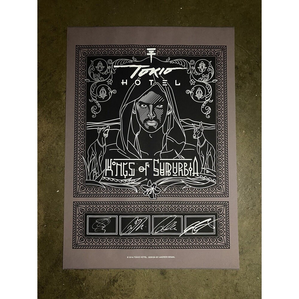 Tokio Hotel Autographed Signed Limited Poster Print Kings Of Suburbia 2014 Band
